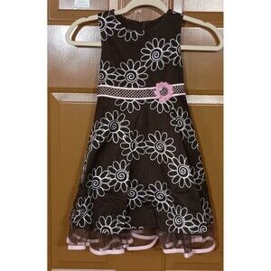Rare Editions Brown Girls Sleeveless Spring Summer Sun Fall Floral Dress Size 5